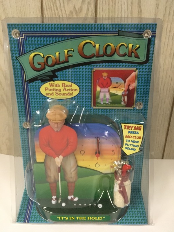 lot 4 image: NEW Action & Sound Clock - Golf