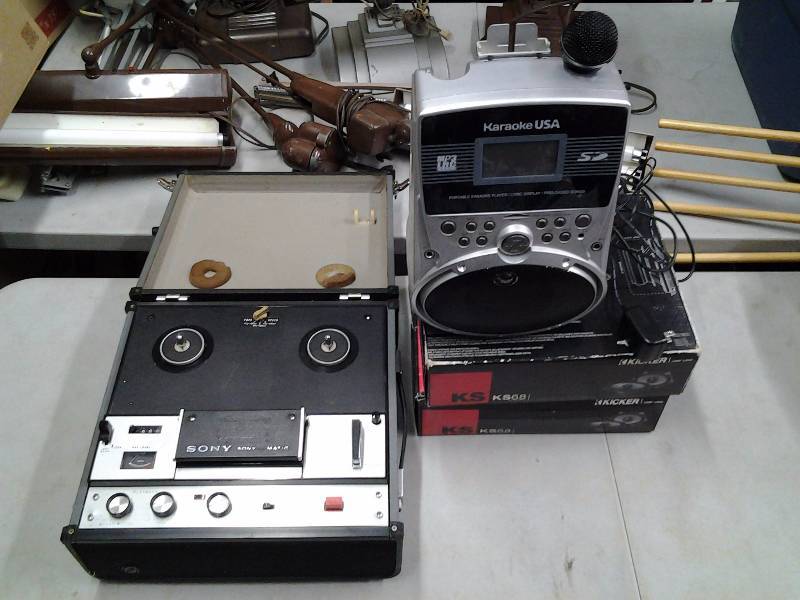 lot 17 image: Sony Matic Tape Recorder, Portable Karaoke, 4-Ford Factory Speakers (Not Kicker Brand)