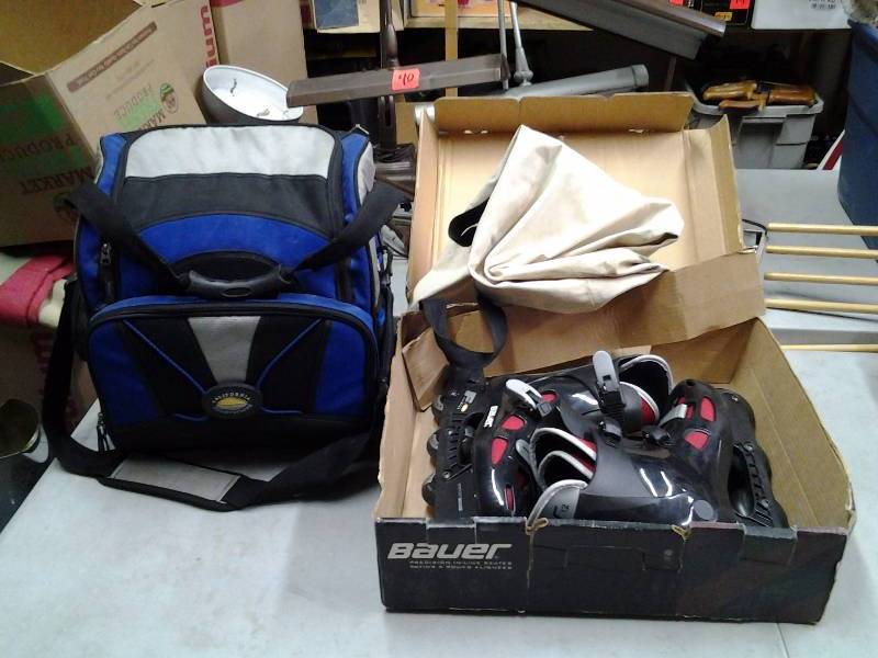 lot 18 image: Bauer Inline Skates Size 12, Coule Bag