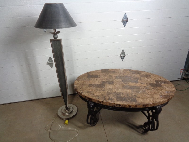 lot 142 image: Coffee Table and Floor Lamp