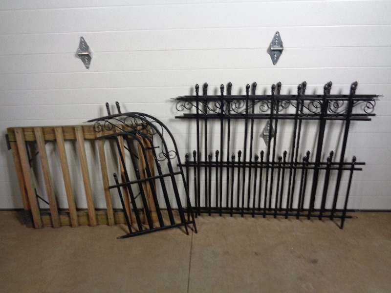 lot 151 image: Metal Fencing, Wood Gate