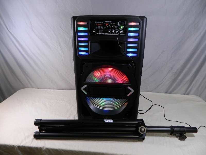 lot 6 image: New PA Speaker  Portable Party Speaker with Tripod