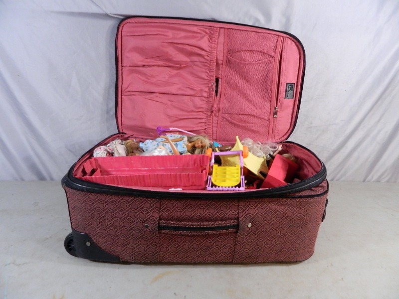lot 104 image: Nine and Co Luggage Ful of Barbies and More