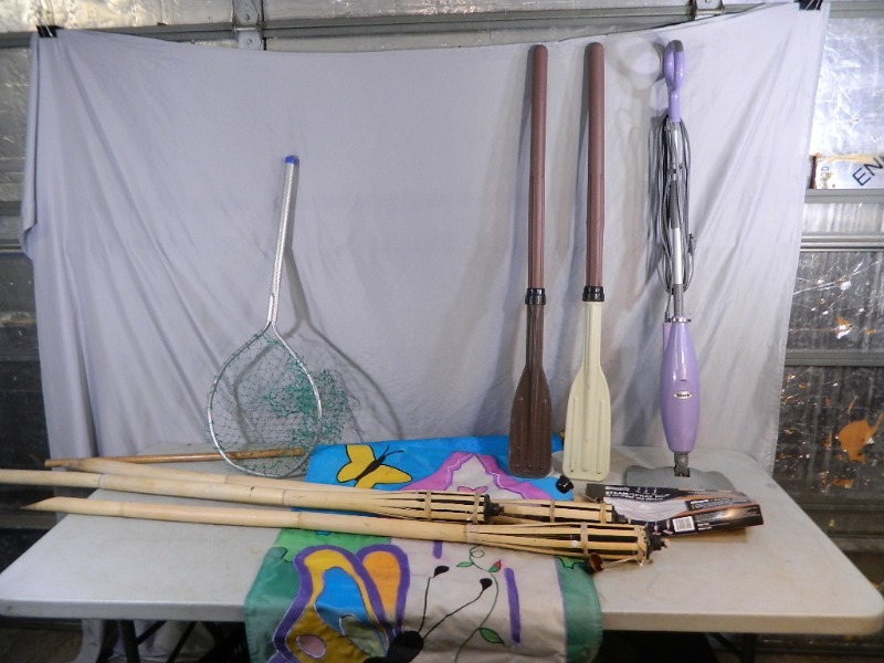 lot 115 image: Flag, Shark Mop, and More