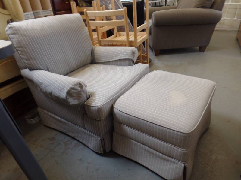 lot 504 image: CHAIR WITH OTTOMAN