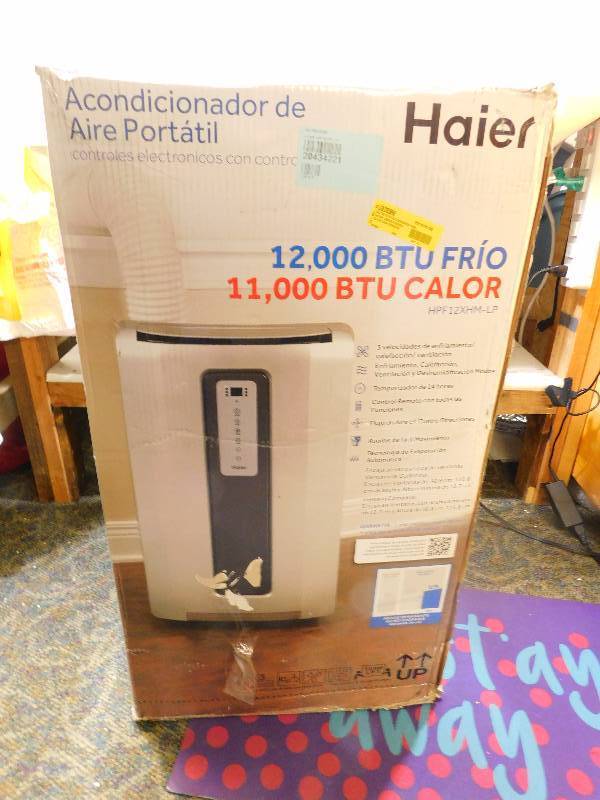 lot 22 image: Haier HPF12XHM-LP 12,000-BTU Room Portable Air Conditioner with Supplemental 10,000-BTU Heater