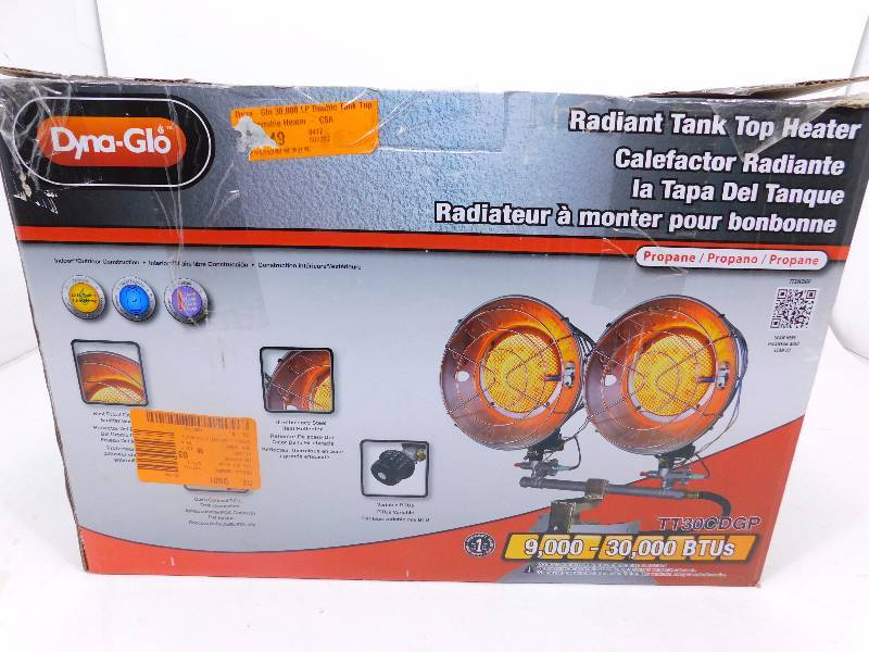 lot 24 image: Dyna-Glo DELUX Double Tank Top Propane (LP) Heater - 9K-30K BTU
