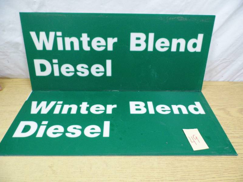 lot 49 image: Lot of 2 Winter Blend Deisel Signs