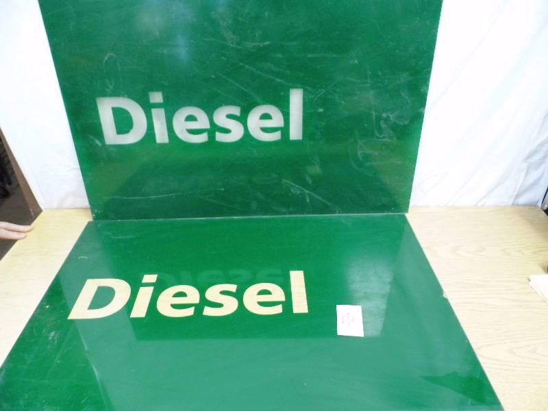 lot 50 image: Lot of 2 Diesel Signs