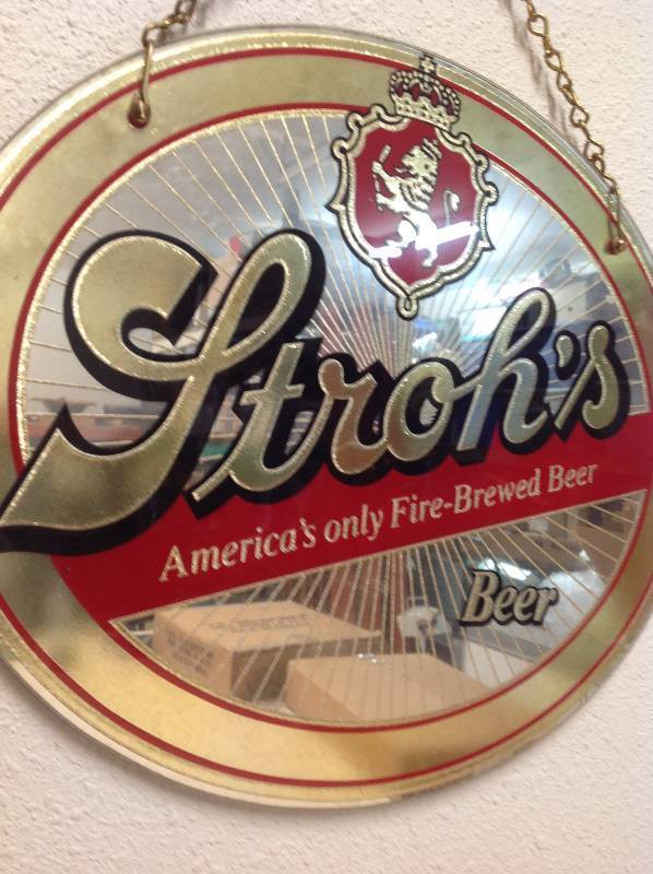 Hanging Oval Mirror for Strohs  Beer