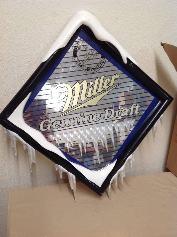 Miller Genuine Draft Mirror with ice icicles