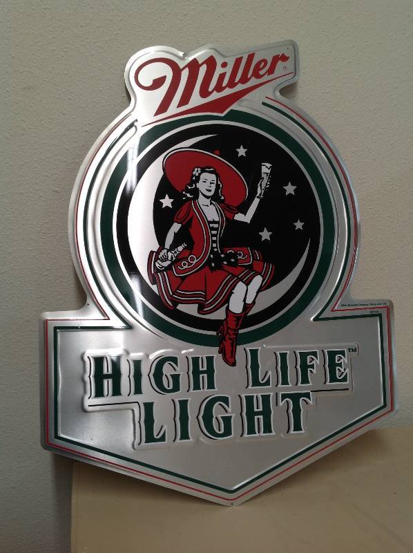 Miller High Life Light Metal sign