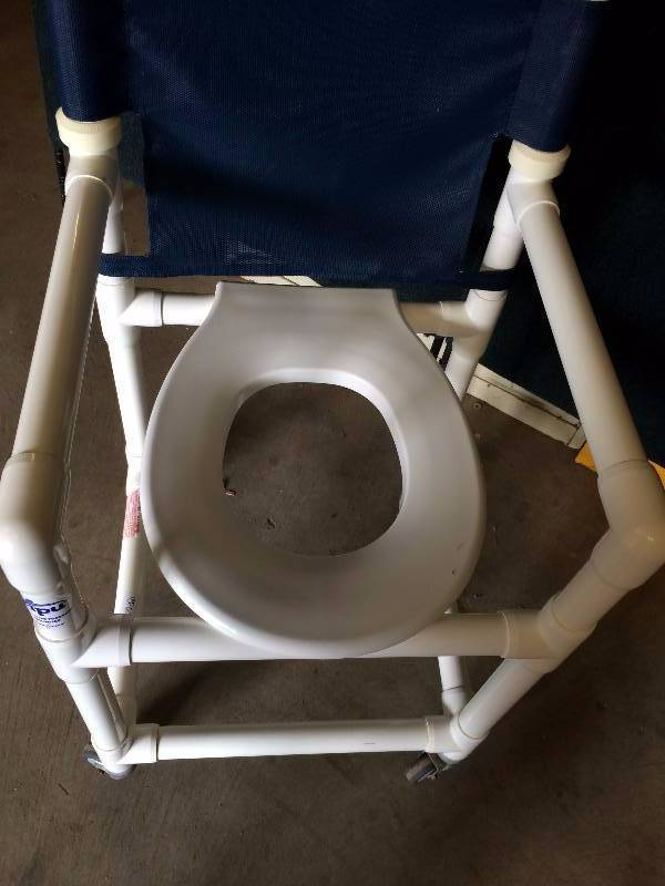Innovative Products Unlimited Mobile Deluxe Shower Commode Chair With Locking Wheel Brakes - Super Condition