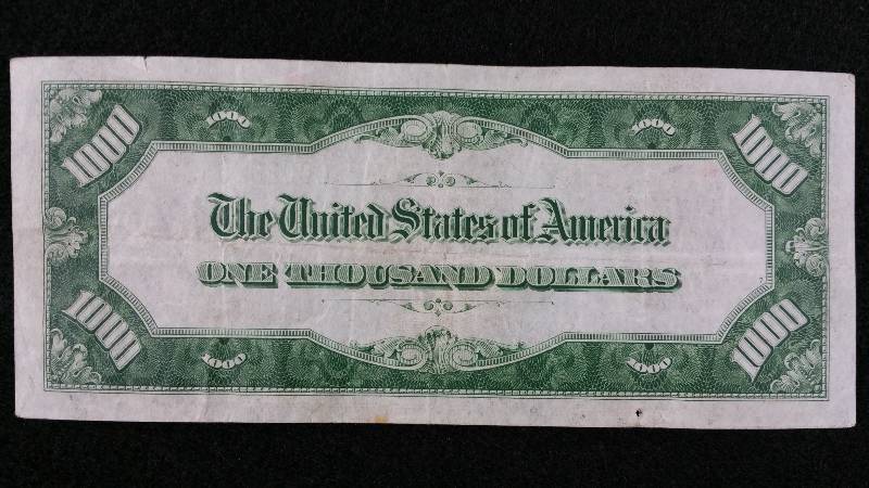 lot 1 image: 1934A $1000.00 Bill