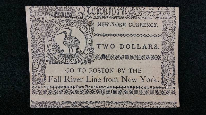 lot 4 image: 1775 New York Colonial Two Dollars
