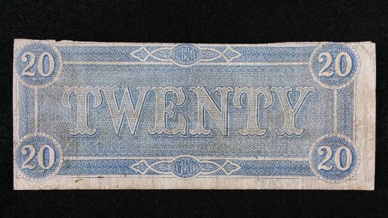 lot 7 image: Confederate $20 Bill