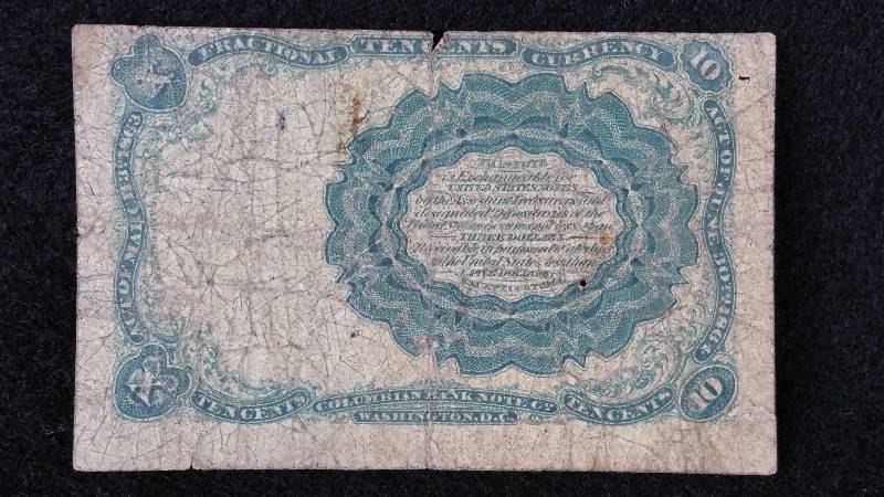 lot 8 image: 1874 10 Cent Fractional Note