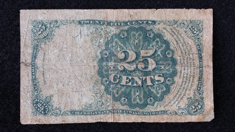 lot 9 image: 1874 25 Cent Fractional Note