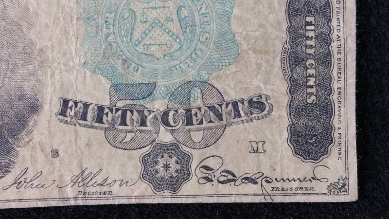 lot 14 image: 1873 Fifty Cent Fraction Note