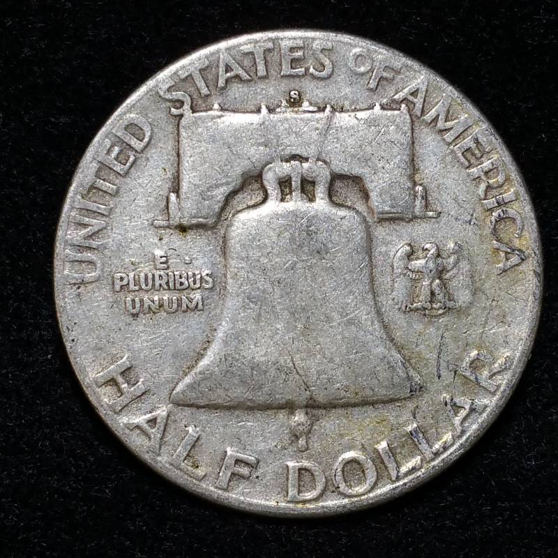 lot 74 image: 1952 S Franklin Silver Half Dollar