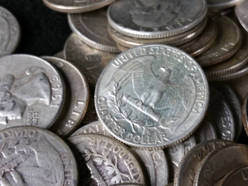 lot 96 image: (40) Roll of 1940s - 1964 Silver Washington Quarters