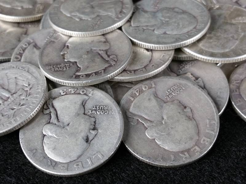lot 97 image: (40) Roll of 1930s - 1964 Silver Washington Quarters