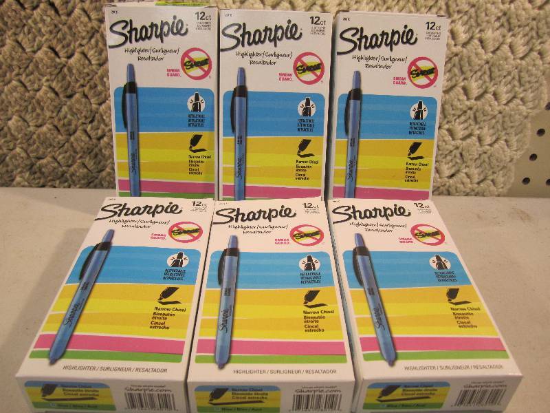 Lot of 6 Boxes Sharpie Blue Highlig...
