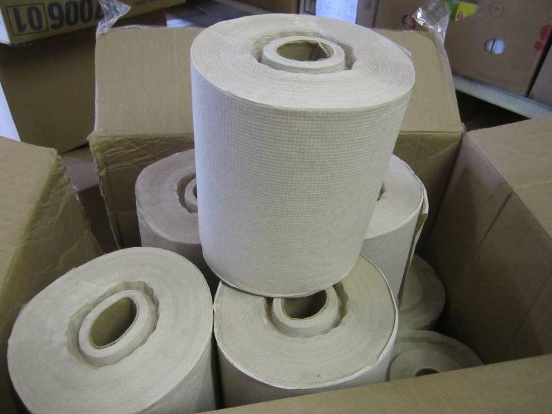 Case with 11 Brown Roll Towels ...