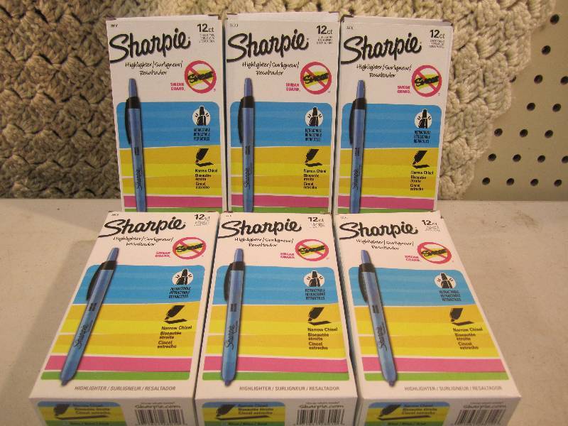 Lot of 6 Boxes Sharpie Blue Highlig...