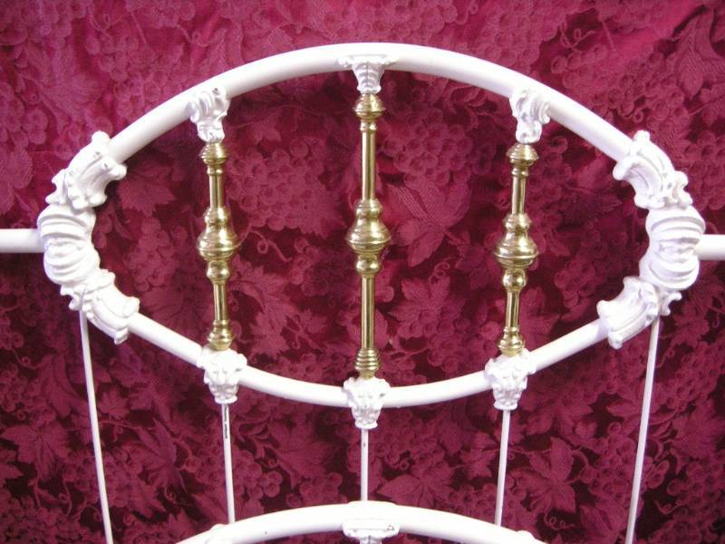 lot 42 image: Antique Iron and Brass Bed