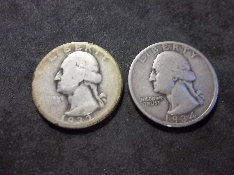 1932, 1934 D Washington Quarters