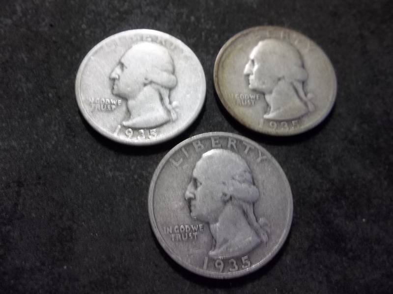 1935 Washington Quarters P,D,S