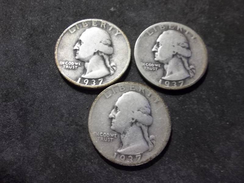 1937 Washington Quarters P,D,S