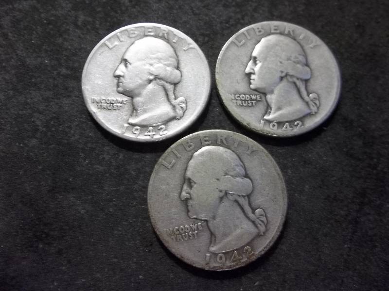 1942 Washington Quarters P,D,S