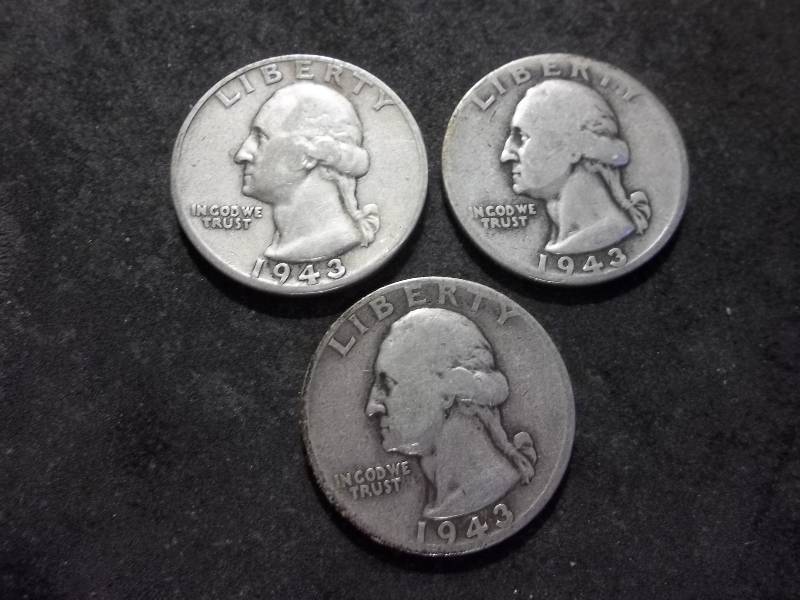 1943 Washington Quarters P,D,S