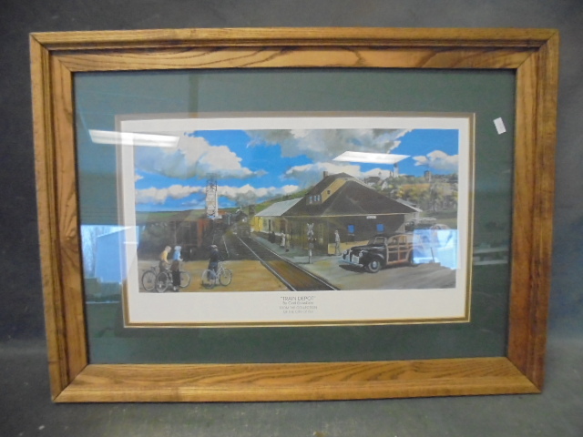 Framed Train Depot Print by Carl Gawboy