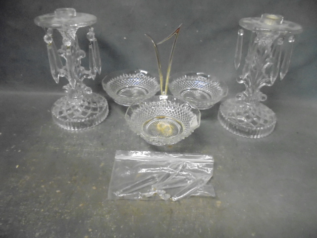 Tall Candlestick Holders and Rotating Service Tray