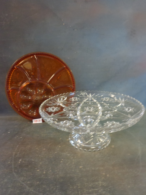 Cake Plate and Hors d oeuvres Tray
