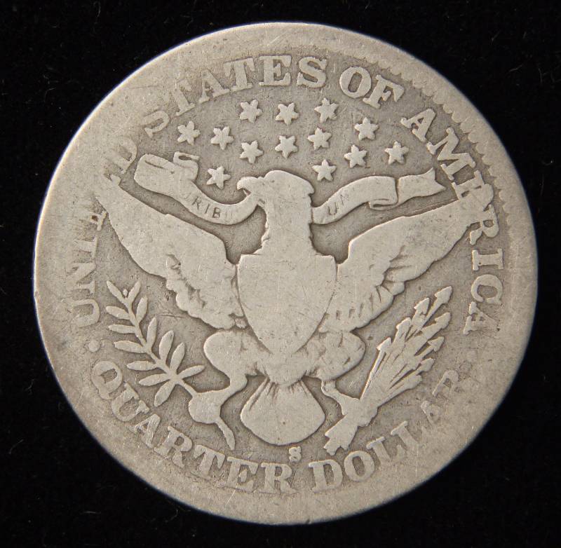 lot 08 image: 1903-S BARBER SILVER QUARTER GOOD
