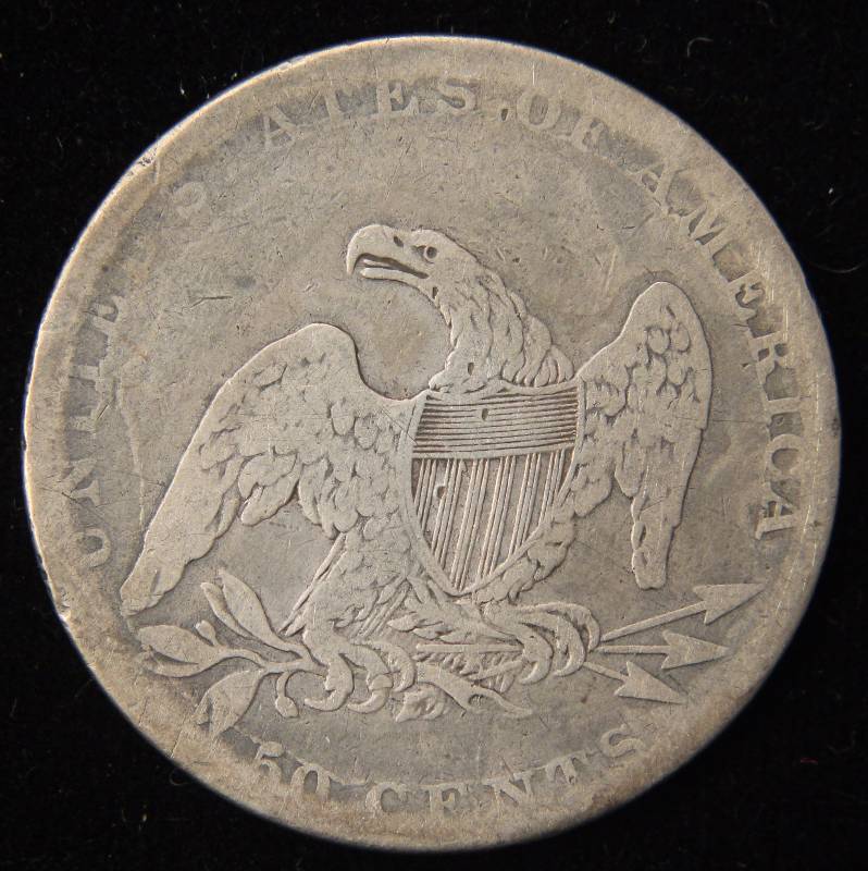lot 10 image: 1837 BUST SILVER HALF DOLLAR
