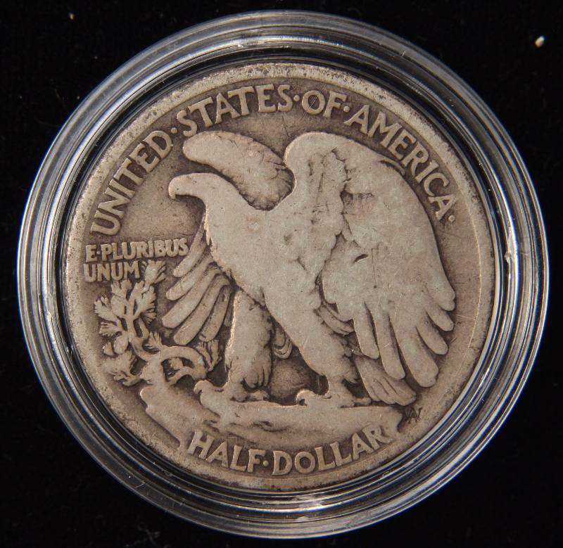 lot 11 image: 1917 WALKING LIBERTY SILVER HALF DOLLAR IN AIRTITE HOLDER