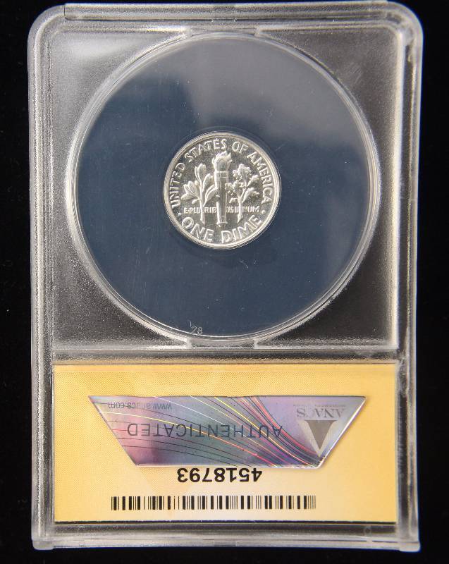 lot 20 image: 1957 PROOF ROOSEVELT SILVER DIME PF66 ANACS