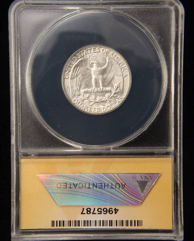 lot 29 image: 1942 WASHINGTON SILVER QUARTER MS65 ANACS