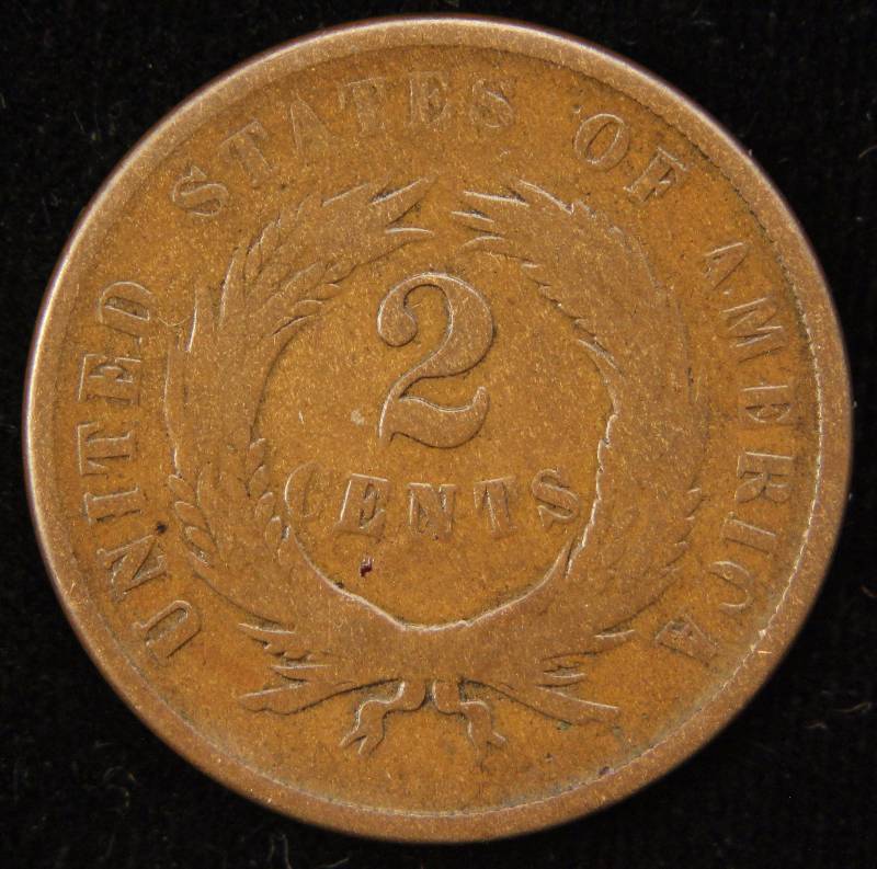 lot 37 image: 1867 US TWO CENT PIECE GOOD