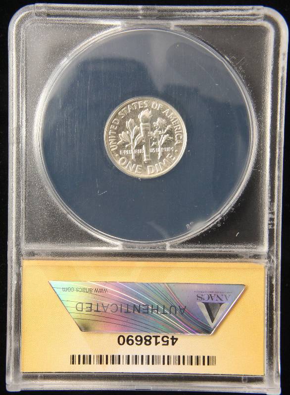 lot 63 image: 1956 PROOF ROOSEVELT SILVER DIME PF66 ANACS