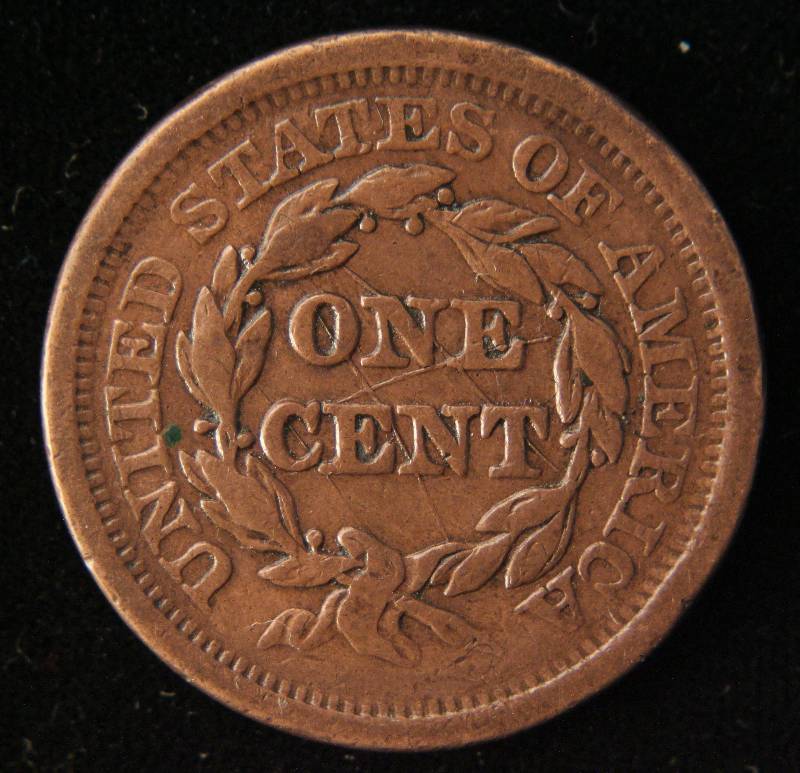 lot 83 image: 1852 BRAIDED HAIR LARGE CENT VF DETAILS