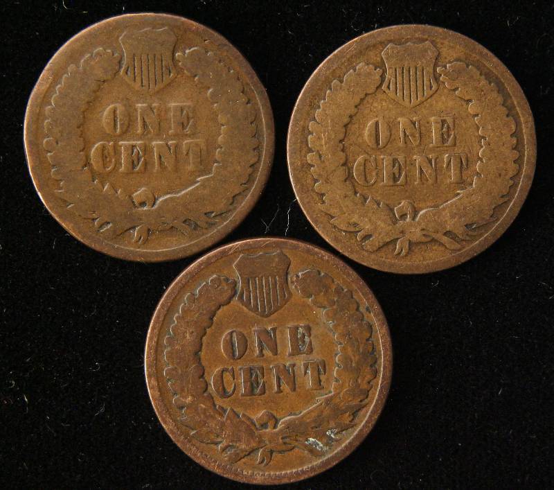 lot 87 image: 3 INDIAN HEAD CENTS 1888, 1889 & 1890 GOOD