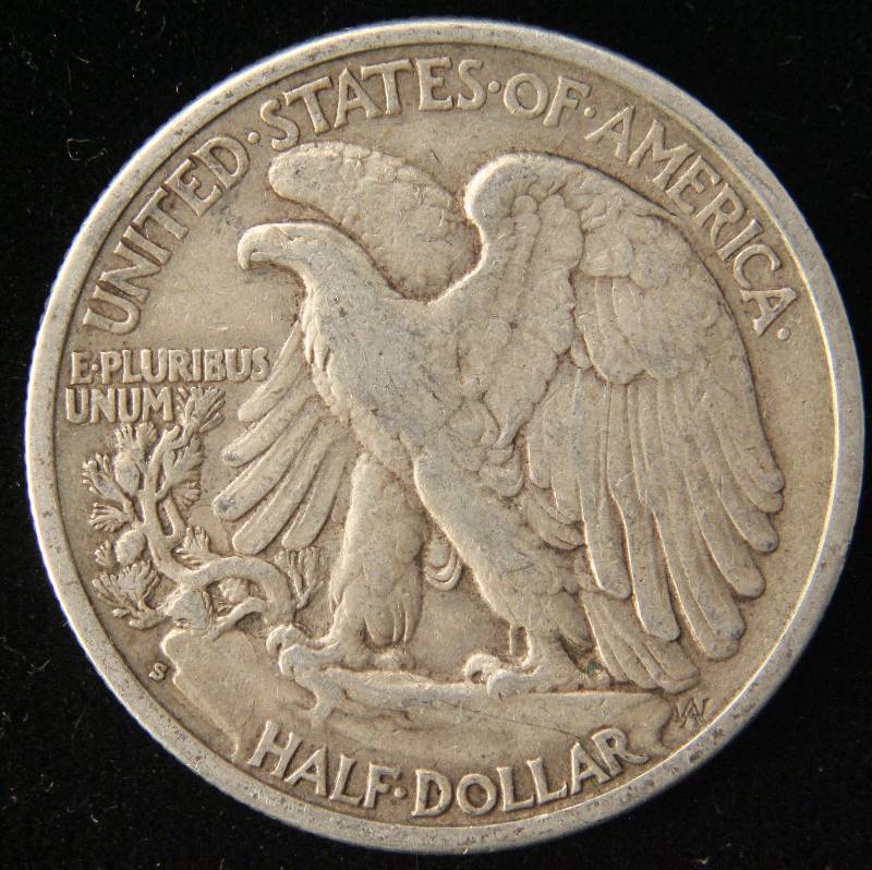 lot 91 image: 1936-S WALKING LIBERTY SILVER HALF DOLLAR