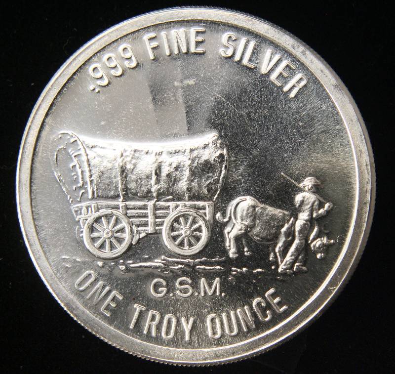 lot 98 image: 1 TROY OZ. .999 FINE SILVER PROSPECTOR GOLDEN STATE MINT IN AIRTITE