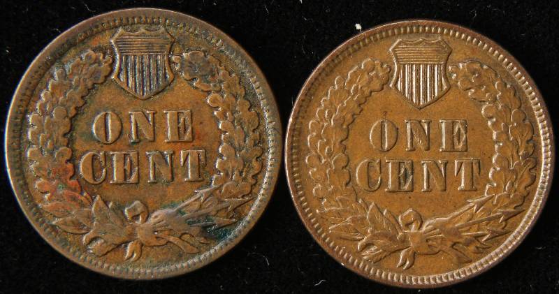 lot 66 image: 2 XF-AU INDIAN HEAD CENTS 1897 & 1905
